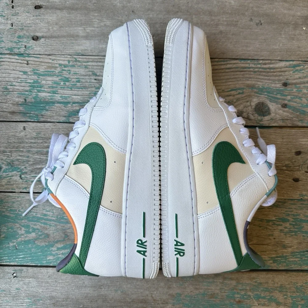 Nike Air Force 1 '07 LV8 EMB Athletic Shoes White Men's 12 Malachite DM0109-100